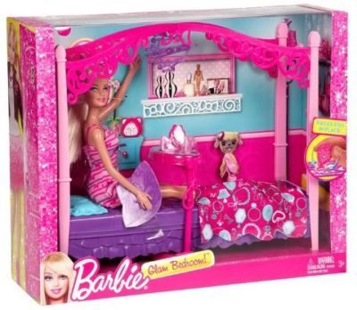 Barbie Glam Bedroom Furniture and Doll Set