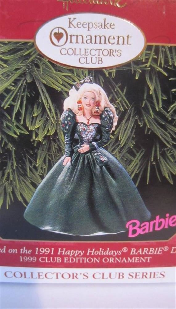 Barbie 1999 Happy Holidays Club Edition Hallmark Ornament