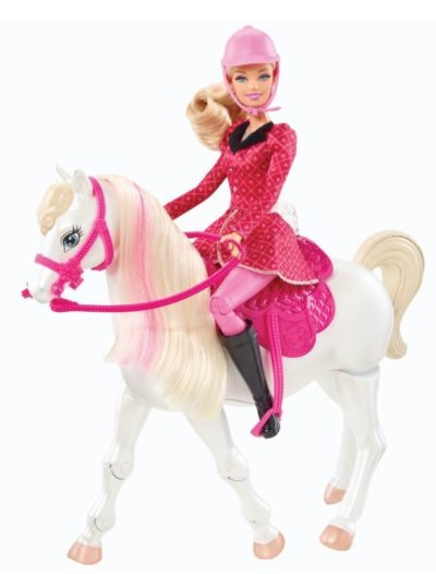 Barbie and Her Sisters in a Pony Train and Ride Horse Playset