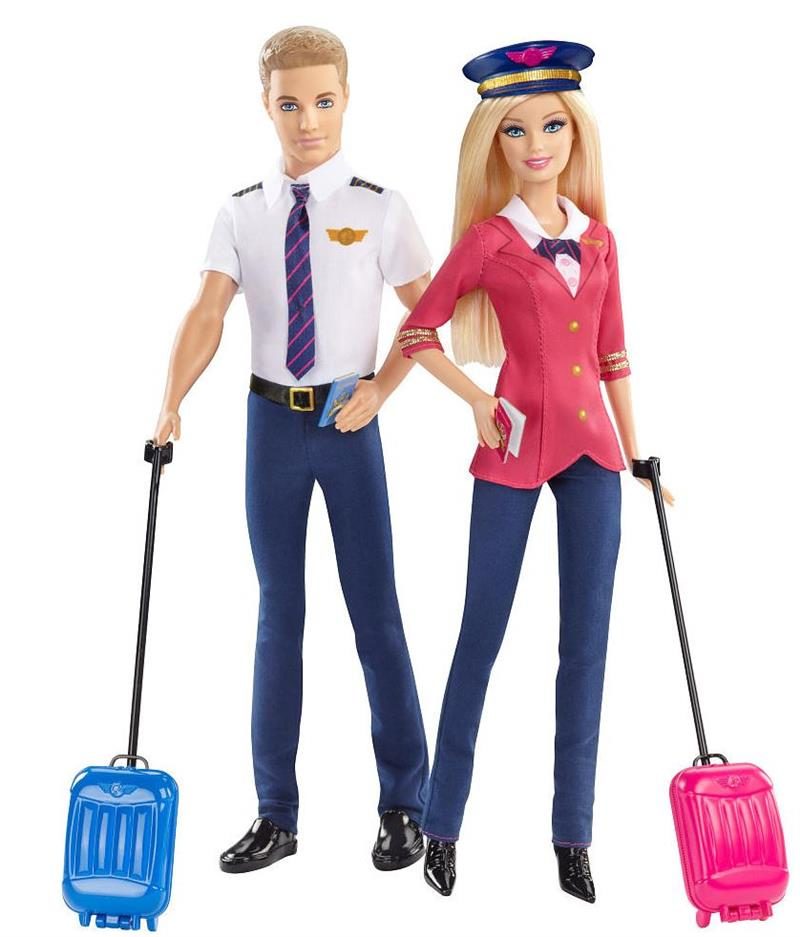 Barbie Careers Airplane Pilot Dolls Giftset, Barbie and Ken