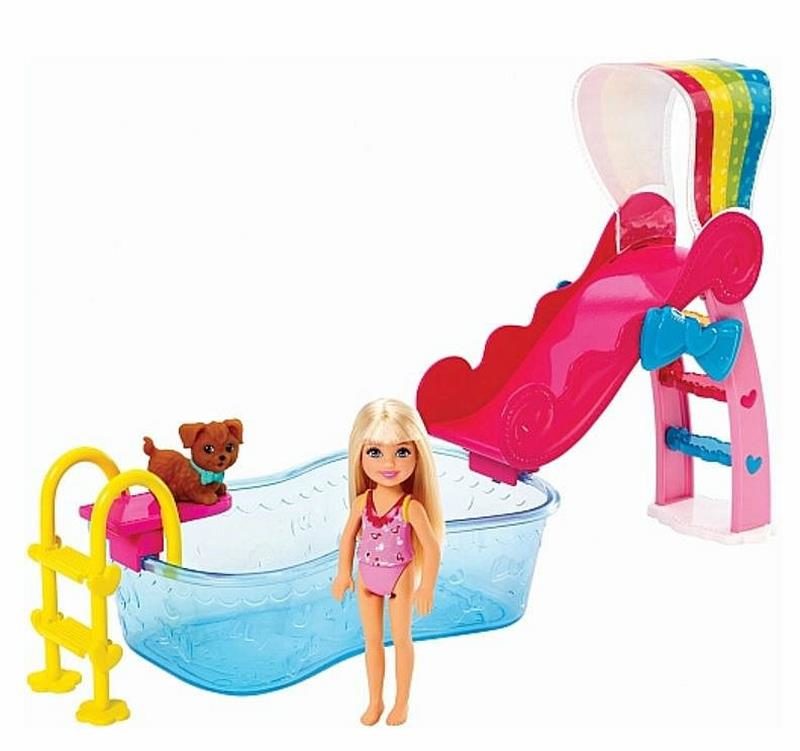 Barbie Chelsea and Puppy’s Pool Day