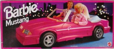 Barbie Dark Pink Convertible Mustang Car