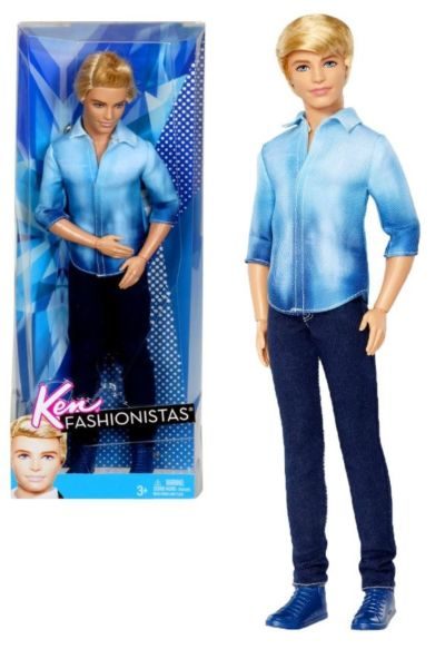 Barbie Fashionista Ken Doll with Blue Shirt and Black Pants