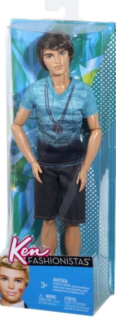 Barbie Fashionista Ken Doll with Blue T-Shirt and Navy Shorts