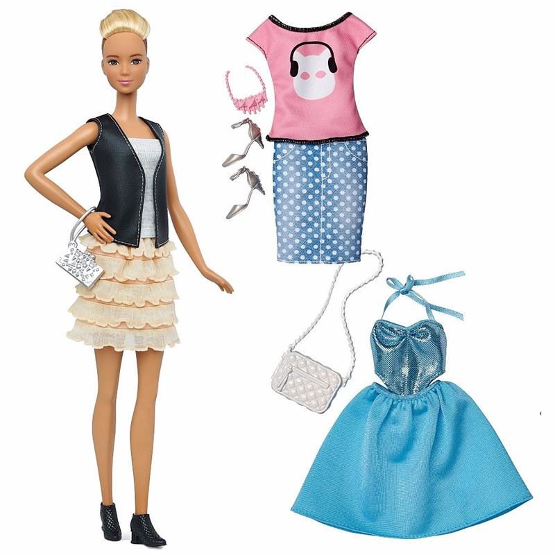 Barbie Fashionistas Doll 44 Leather & Ruffles Doll & Fashions – Tall