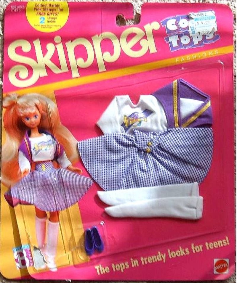 Barbie Skipper Cool Tops Fashions Purple Check Skirt