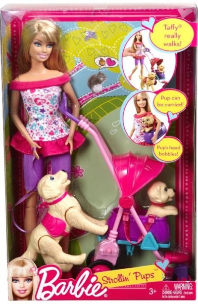 Barbie Strollin’ Pups Playset