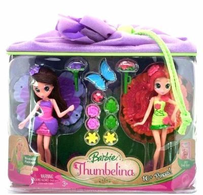 Barbie Thumbelina Janessa & Chrysella Fairy Mini Doll Playset (#N7449 ...