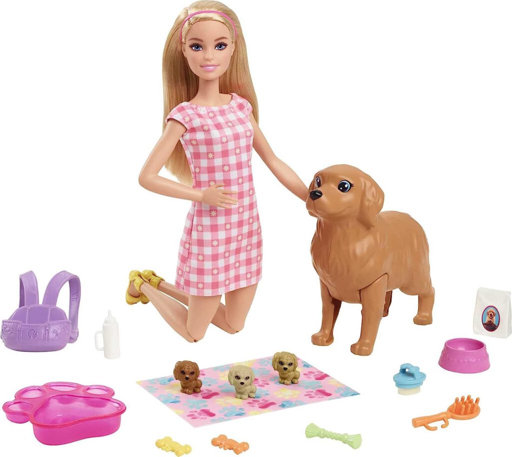 Barbie Doll and Pets Newborn Pups Blonde